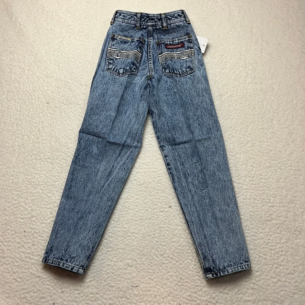 Jordache Jeans Kids Size 8 Blue Acid‎ Wash 3554 High Rise Tapered Vintage NWT